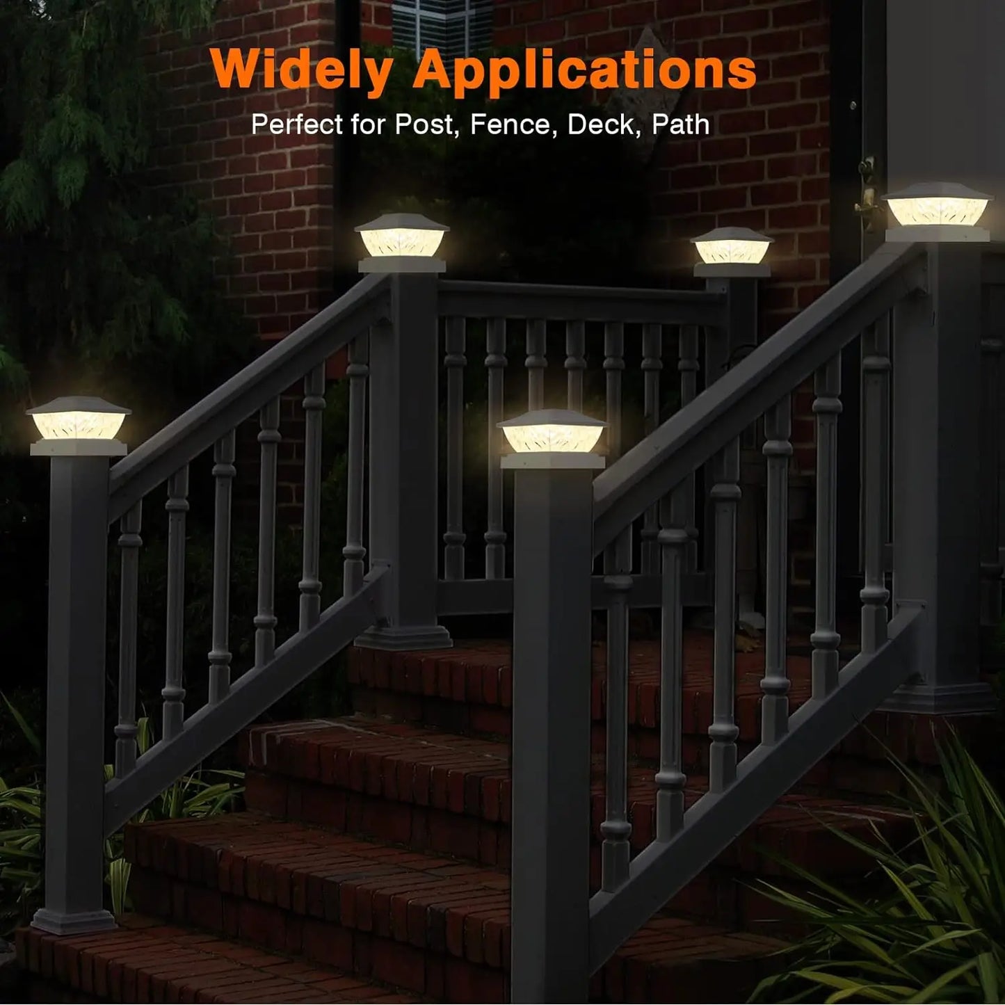 Bright Solar Post Deck Lights White For 4x4 4.5x4.5 5x5