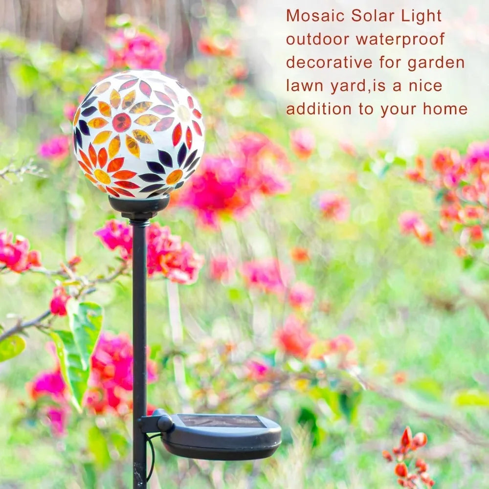 Solar Mosaic LED Garden Stake Light Waterproof Outdoor