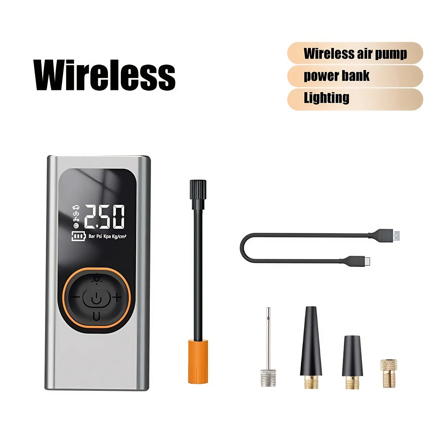 12V Portable Wireless Car Tire Inflator Pump 150PSI