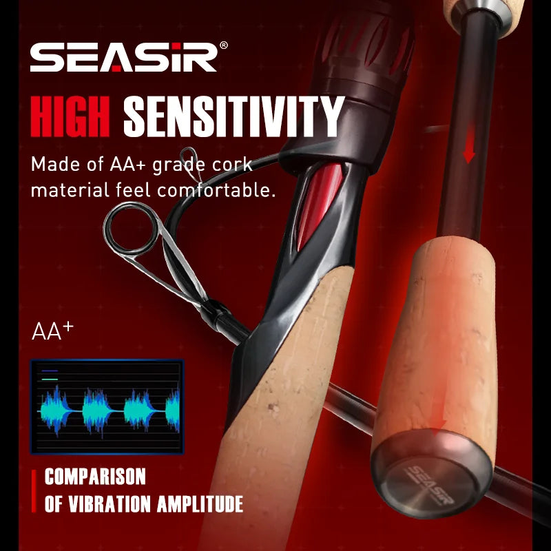 SeaSir Repeater Spinning Rod Fuji Guide Carbon 2A Cork 6Kg