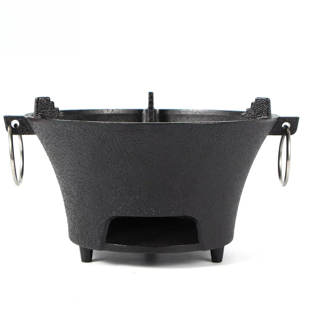 Cast Iron Barbecue Stove for Charcoal and Alcohol Grilling