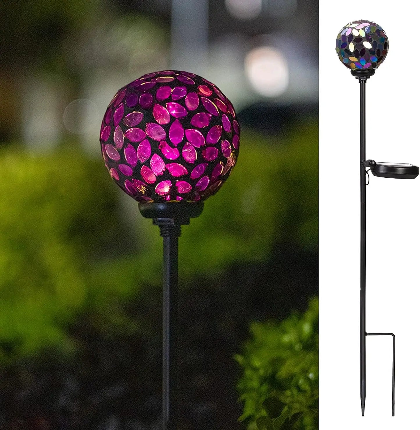 Solar Mosaic LED Garden Stake Light Waterproof Outdoor