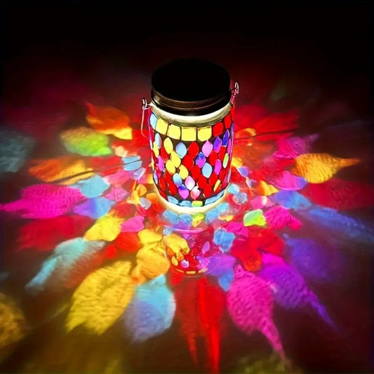 Solar Mosaic Outdoor Lantern Rechargeable Garden Light