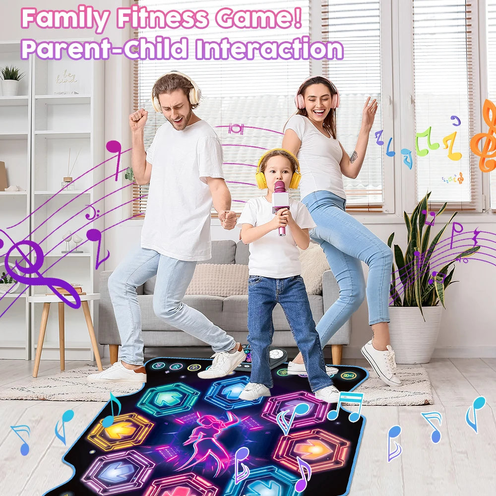 Vatos Dance Mat For Kids 27 Levels 8 LED Keys Bluetooth 5 Game Modes Built In Music Outdoor Fun Party Toys Ages 3 And Up