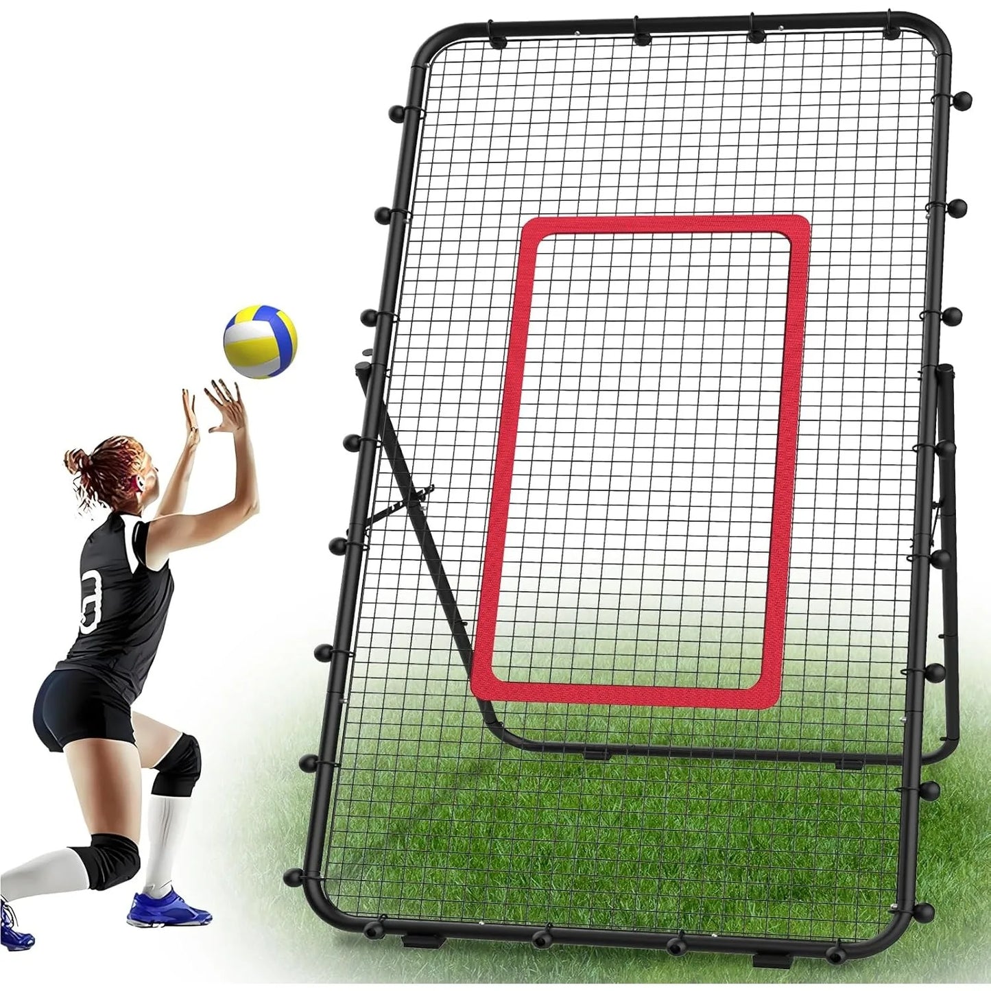 Adjustable 7x4ft Volleyball Net Multi Sport Rebounder