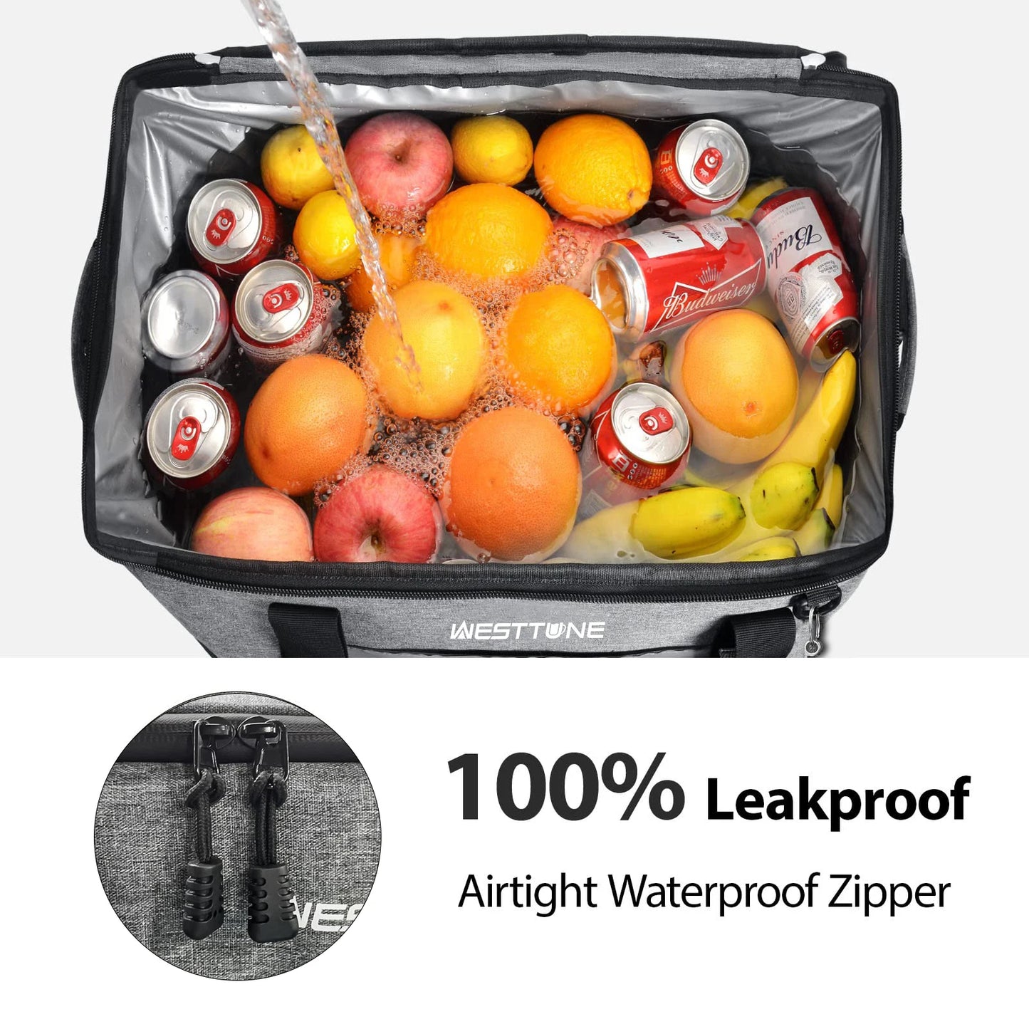 Westtune 75 Cans Soft Cooler Bag Collapsible Ice Chest Large Leakproof Camping Cooler Portable for Travel Beach