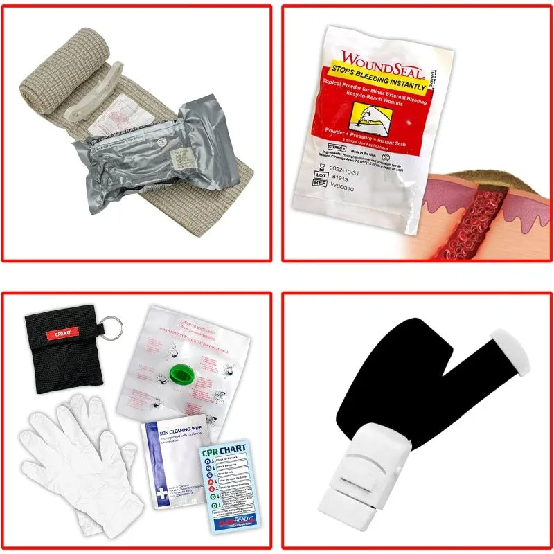 Ever Ready Industries Outdoor Protection and Workplace First Aid Kit Emergency Medical and Trauma Kit Color Coded