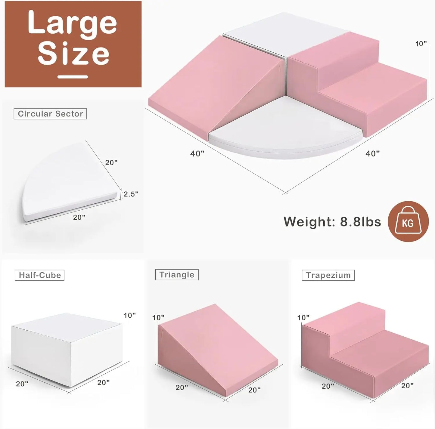 Large 4 Pieces Toddler Climbing Toys Non Toxic Eco Friendly Indoor Soft Play Equipment