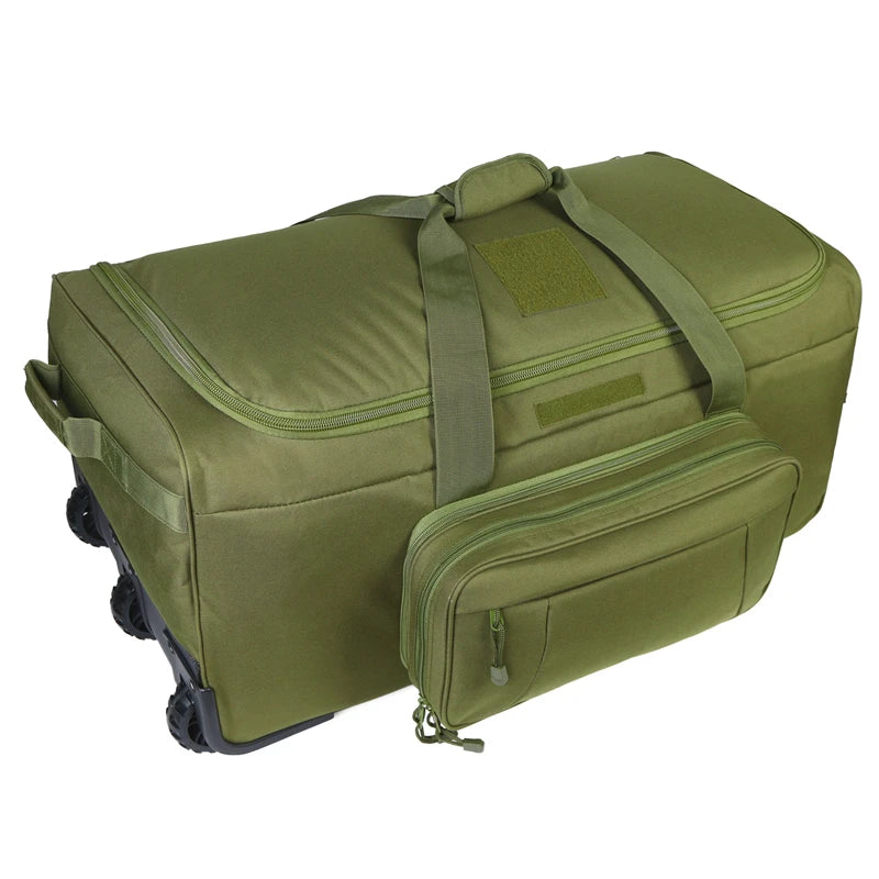 124L Large Capacity Waterproof Nylon Outdoor Camping Travel Bag Trolley Case Practical Handbag Storage Military Bag