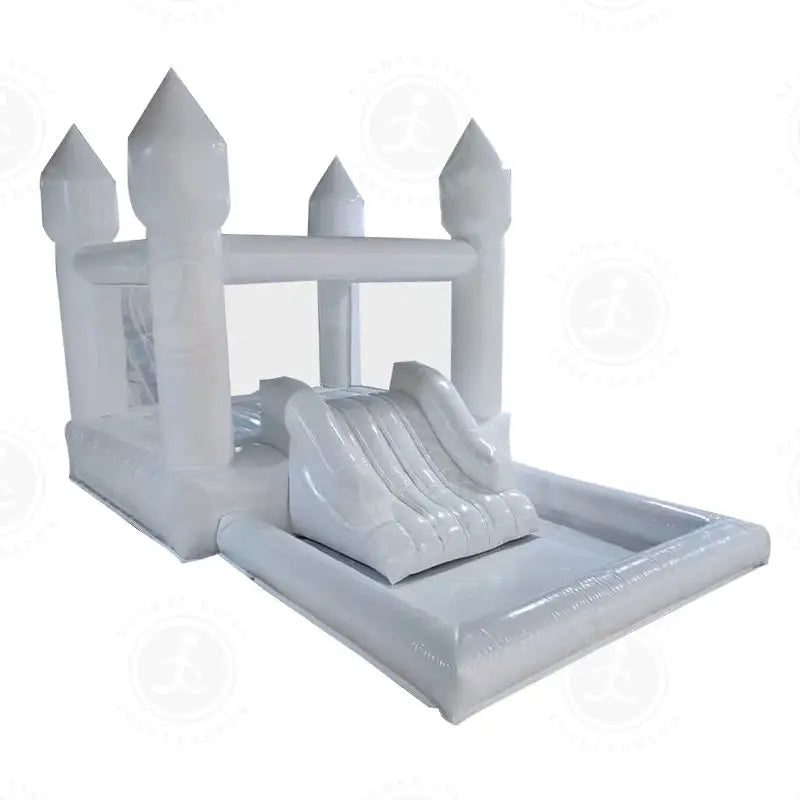 PVC Inflatable White Bounce House Professional Jumping Bouncy Castle With Ball Pit And Air Blower For Kids Wedding Party