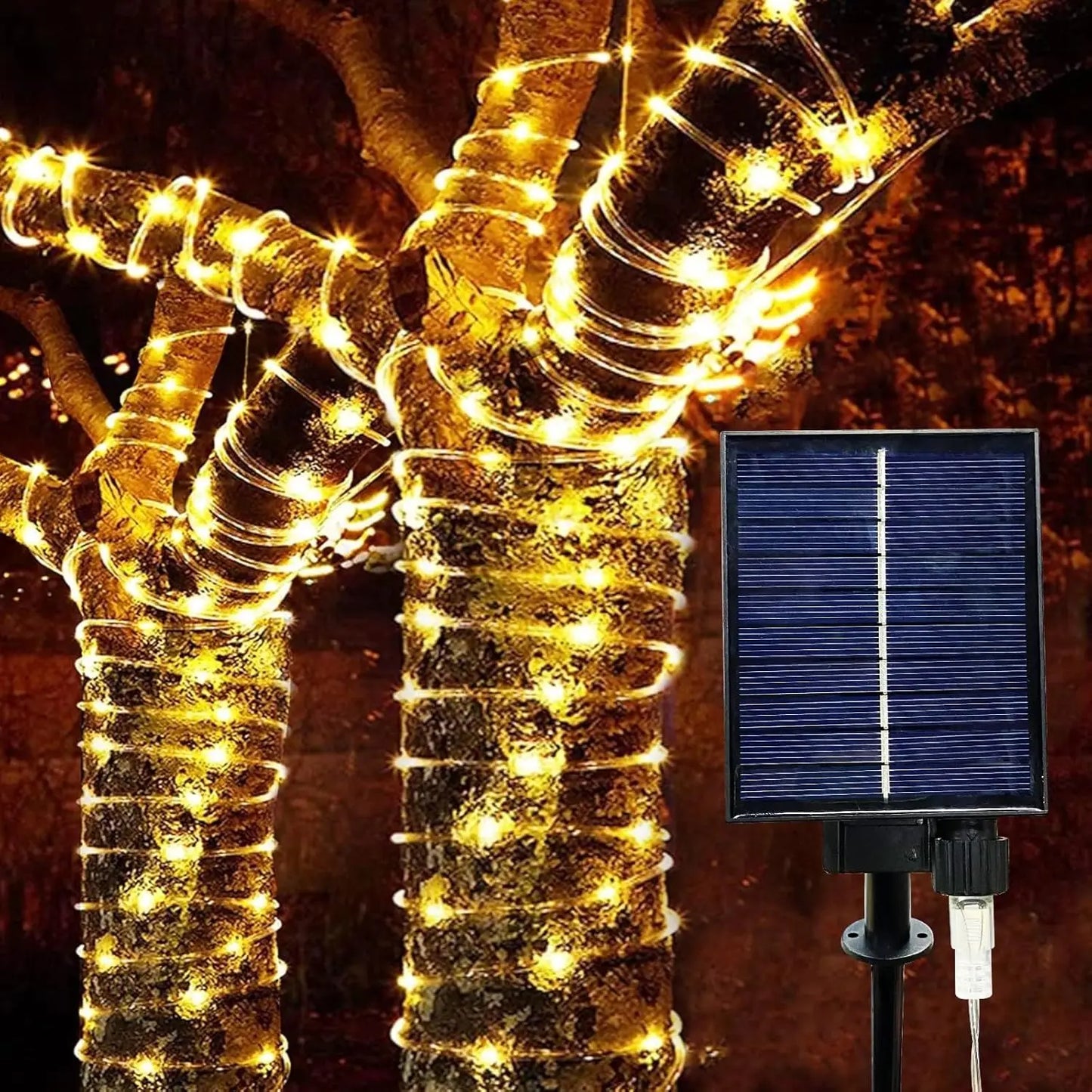 300 LED Solar Rope Lights Outdoor Waterproof 8 Modes
