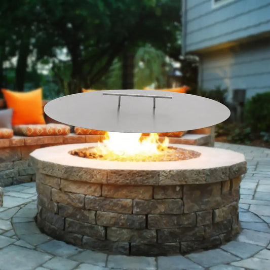 20 Inch Fire Pit Lid Cover Stainless Steel Durable Weather Resistant for Drop In Burner Pan