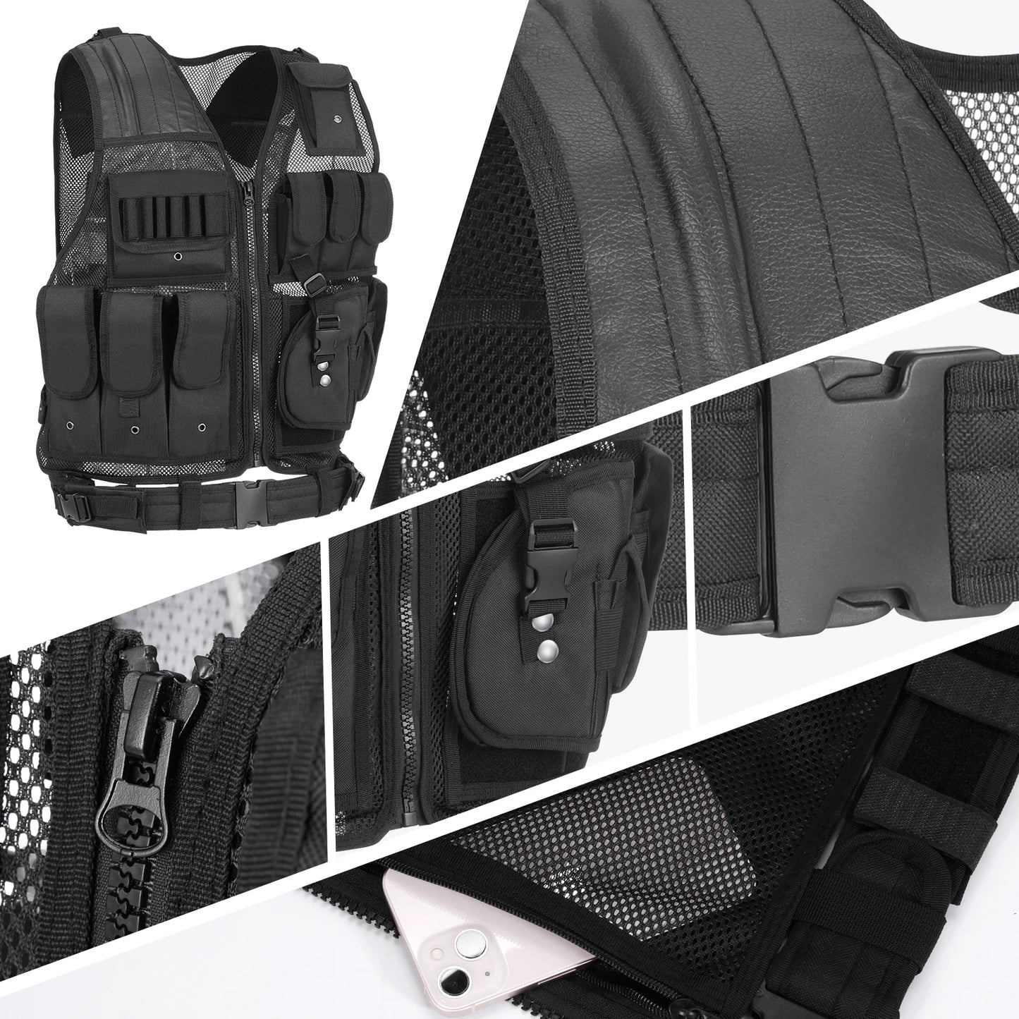 Tactical Vest Airsoft Gear Breathable Multi Pocket