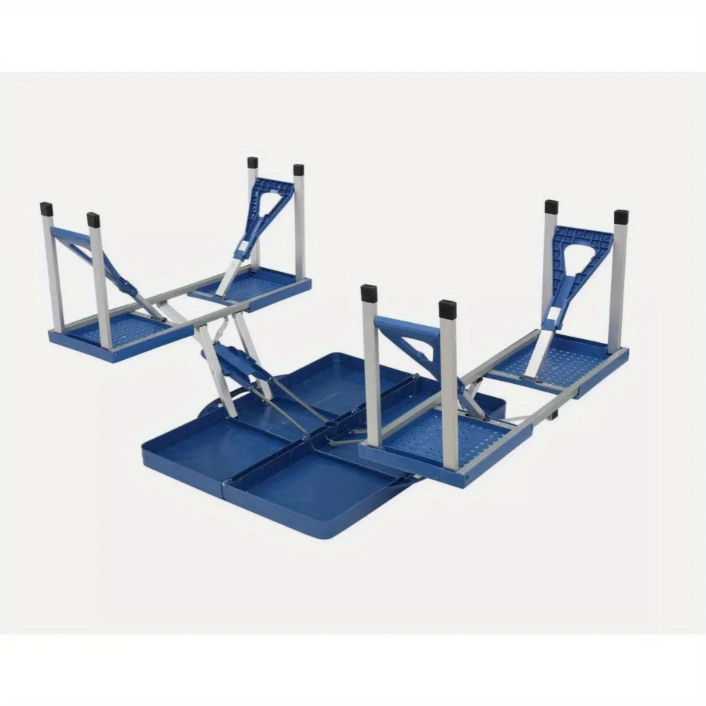 Portable Folding Picnic Table and Chair Set 4 Seats Camping Outdoor Party Furniture