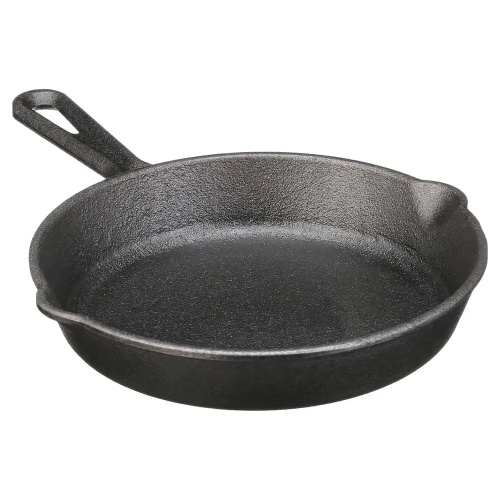 Pre Seasoned 4 Piece Cast Iron Skillet Set with Handles and Griddle Durable Loop Easy Pour Lip Superior Cooking