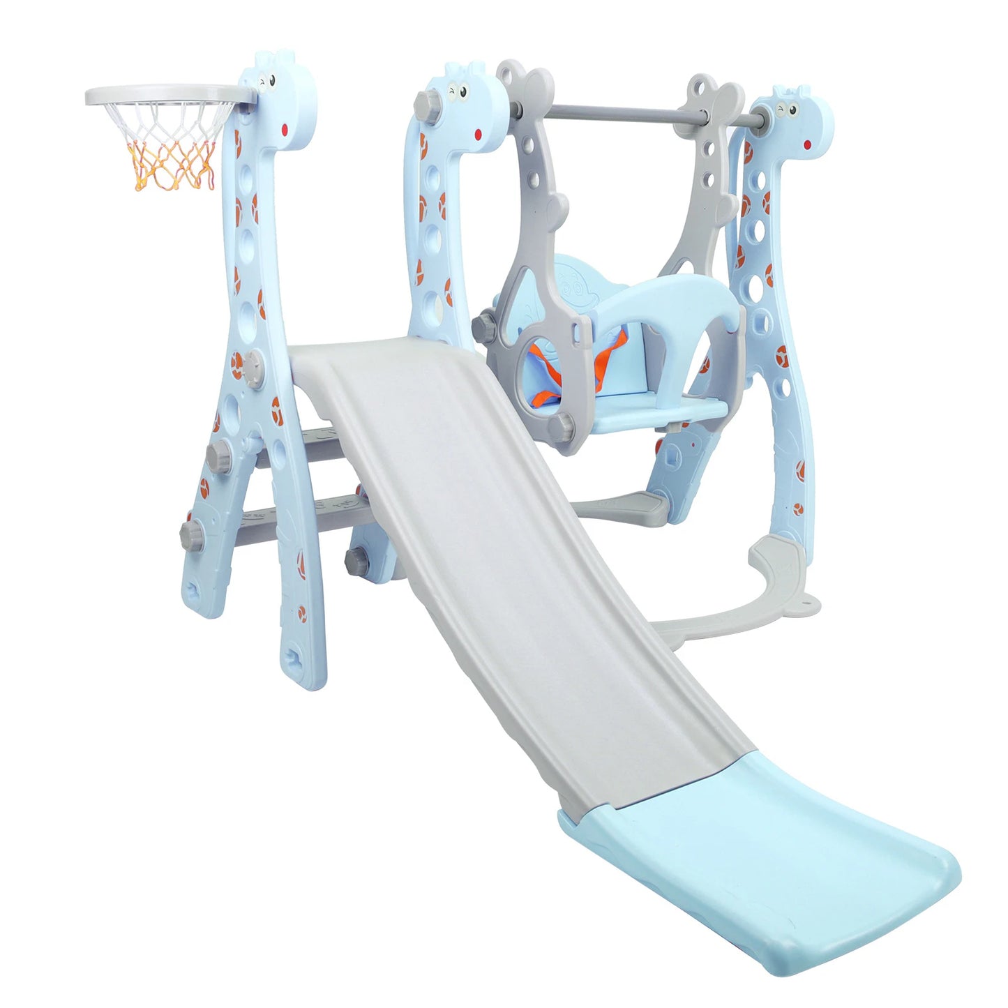 Toddler Climber Swing Set with Basketball Hoop Outdoor Indoor Play Slide for Children