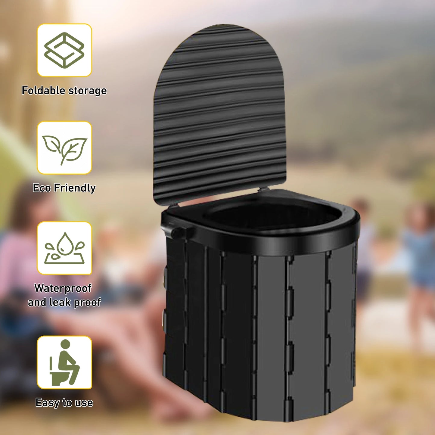 Portable Camping Toilet With 1.5m Pop Up Privacy Tent