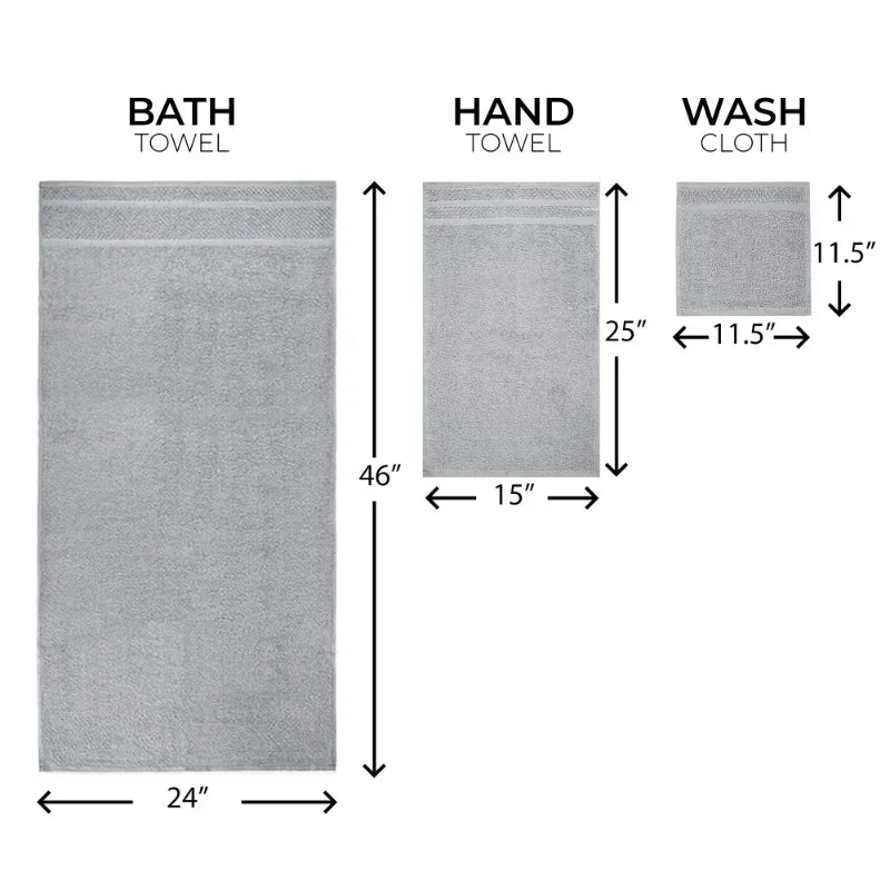 10 Piece Towel Set With Upgraded Softness And Durable Grey