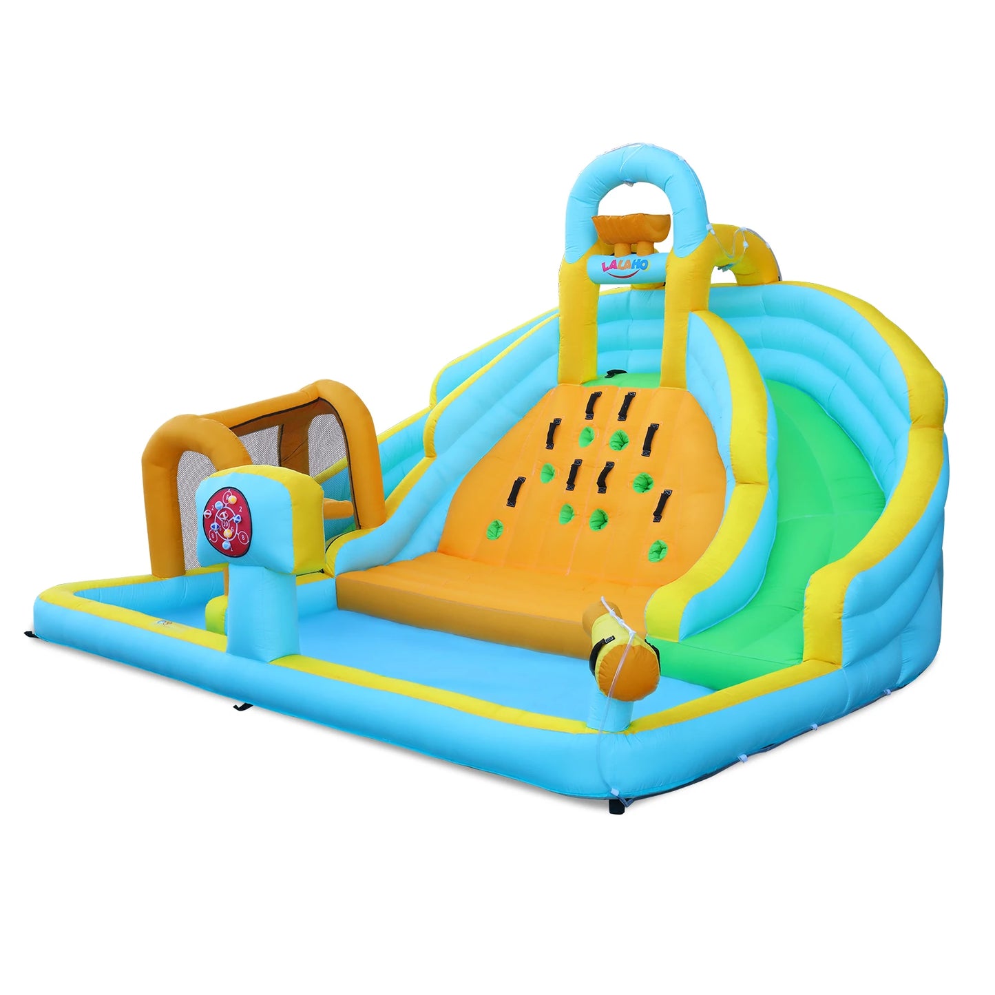 Inflatable Castle for Children with 450W Inflator Double Slides Climbing Wall Jump Area 395 x 350 x 260 cm