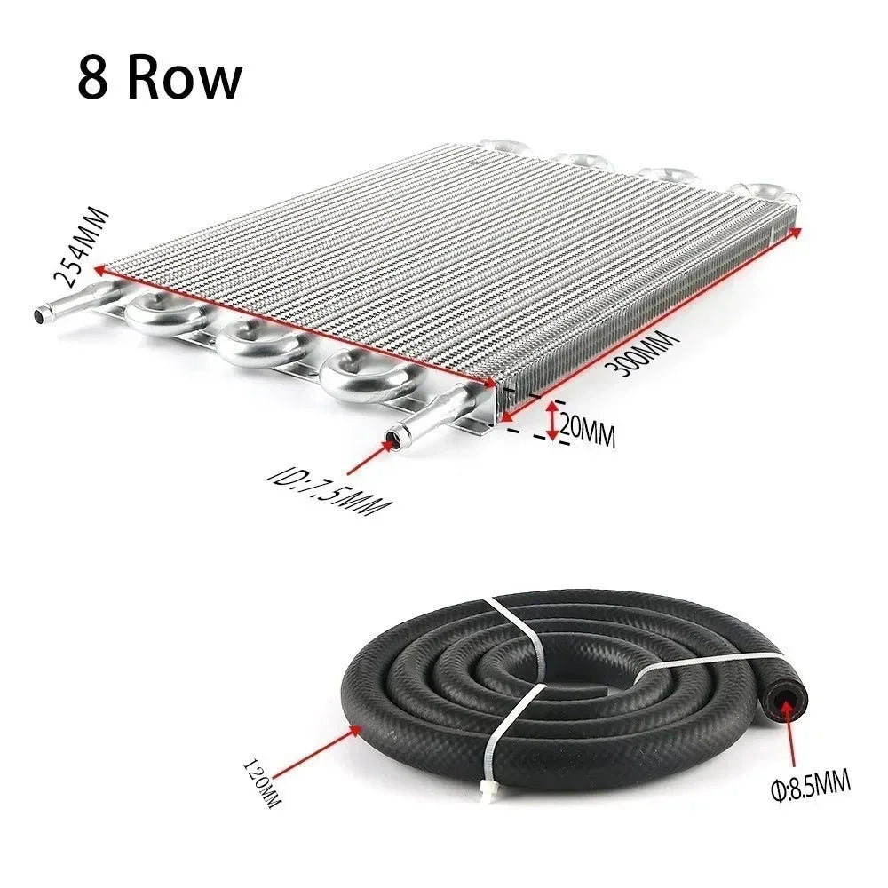 Universal Aluminum Remote Transmission Oil Cooler Auto Manual Radiator Converter Kit 2 Row 4 Row 6 Row 8 Row 10 Row 16 Row