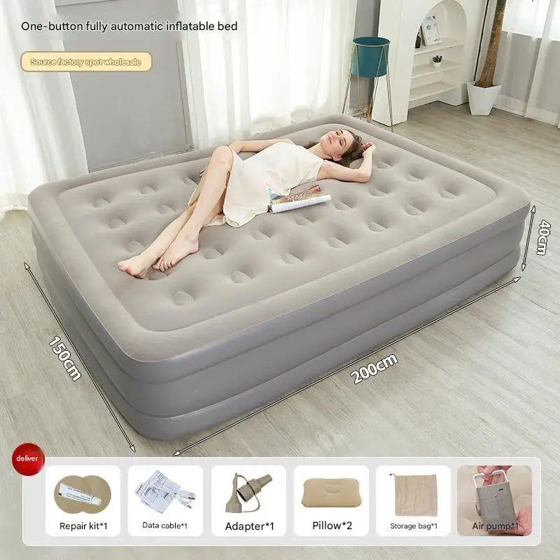 Camping Inflatable Air Mattress PVC Foldable With Pump