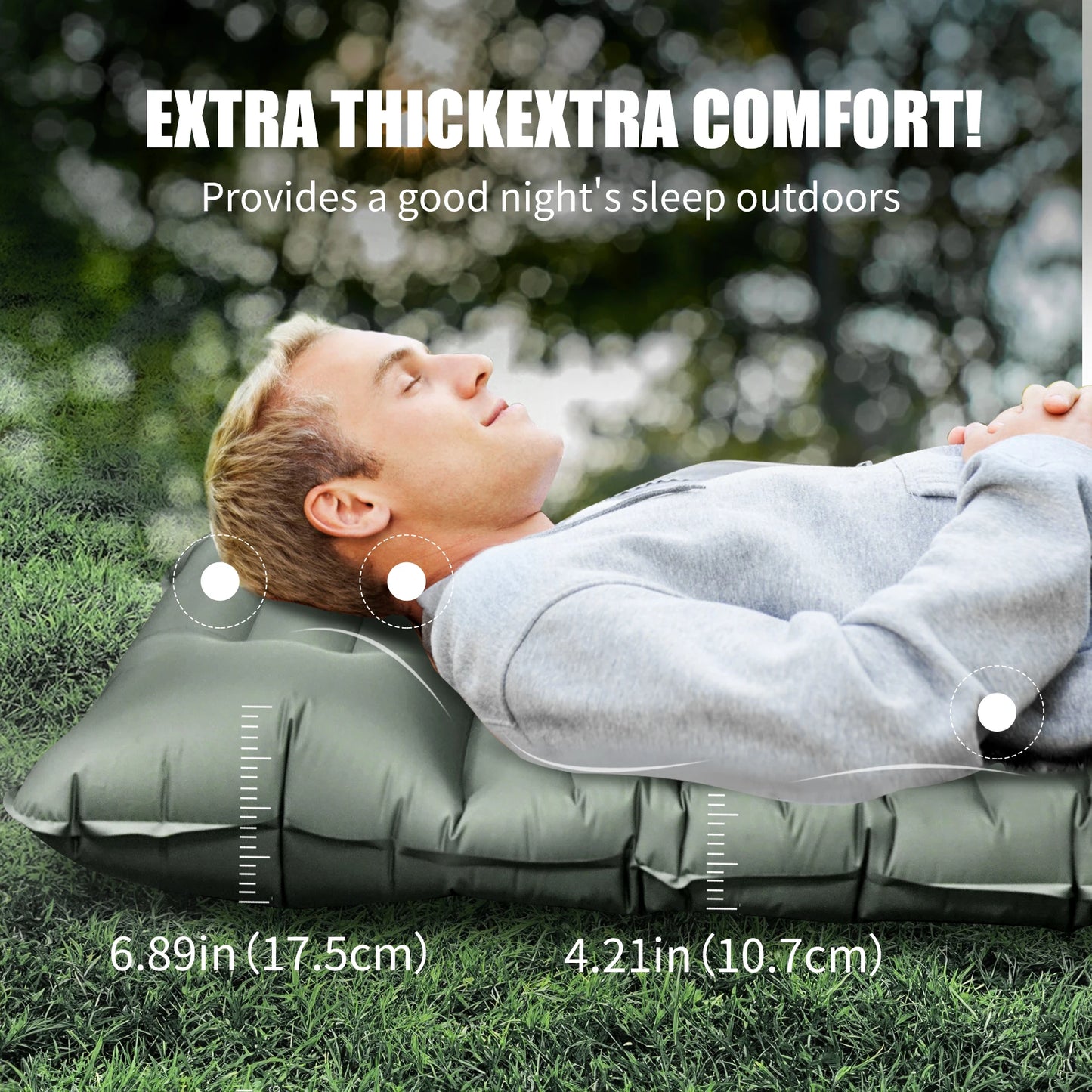 WTVIDAS Oversized Camping Sleeping Pad 4.2 Inch Inflatable