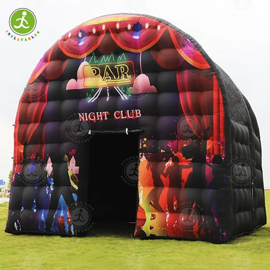 Large Black Inflatable Air Tent Square Pavilion For Camping