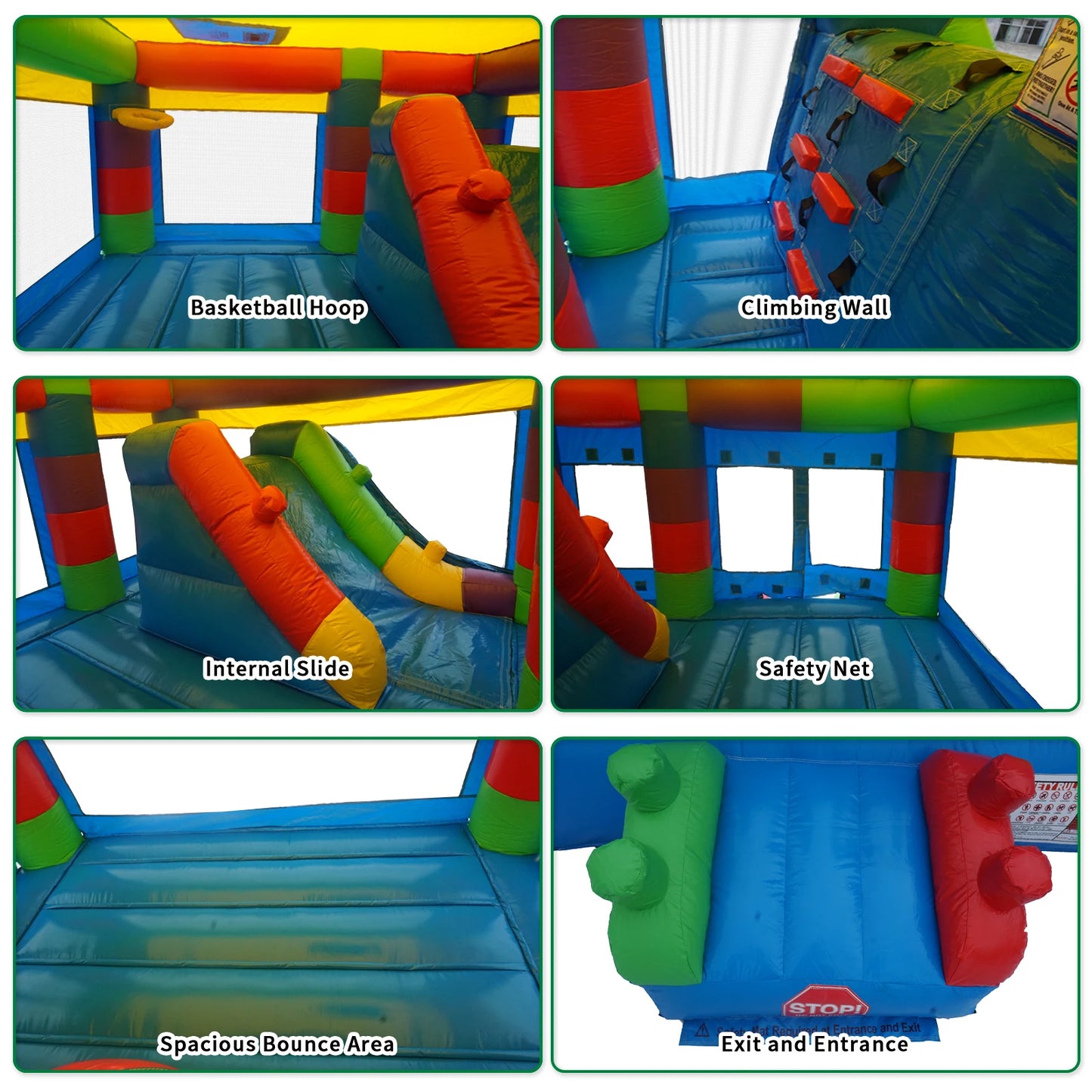 PVC Commercial Inflatable Bounce House for Big Kids with Built in Slide for Outdoor Backyard Birthday Parties