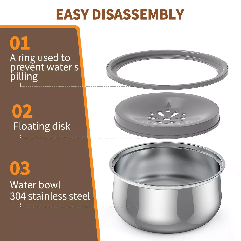 4L Stainless Steel No Spill Travel Dog Water Dispenser