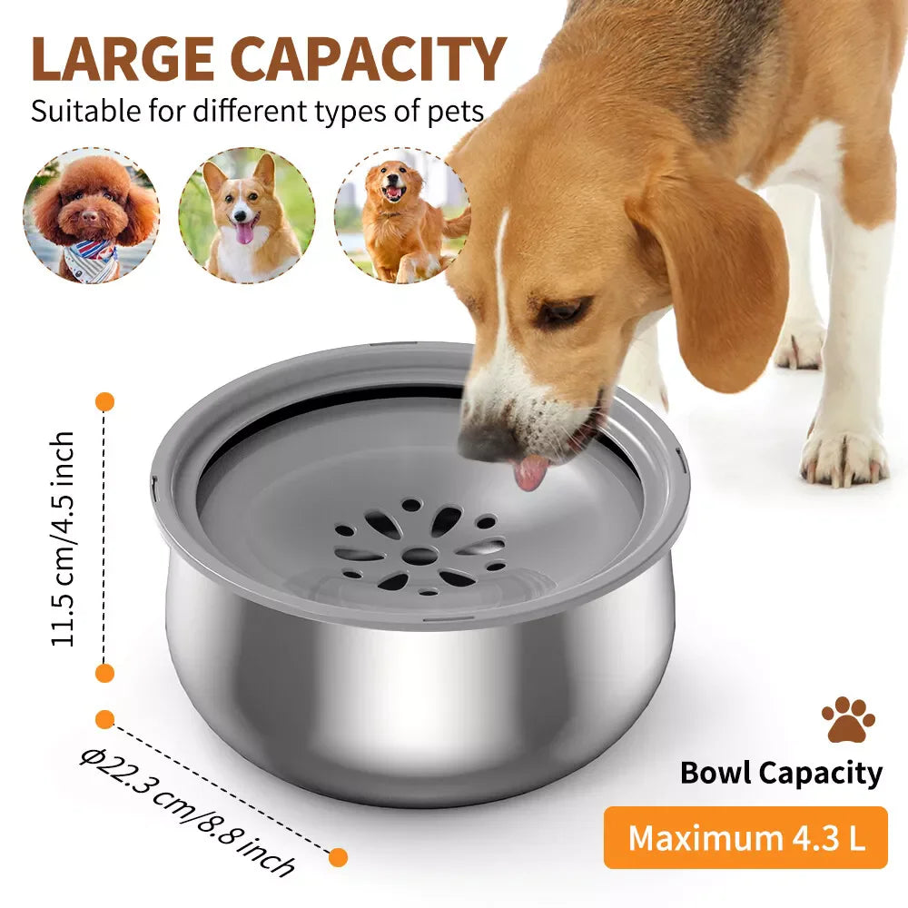 4L Stainless Steel No Spill Travel Dog Water Dispenser