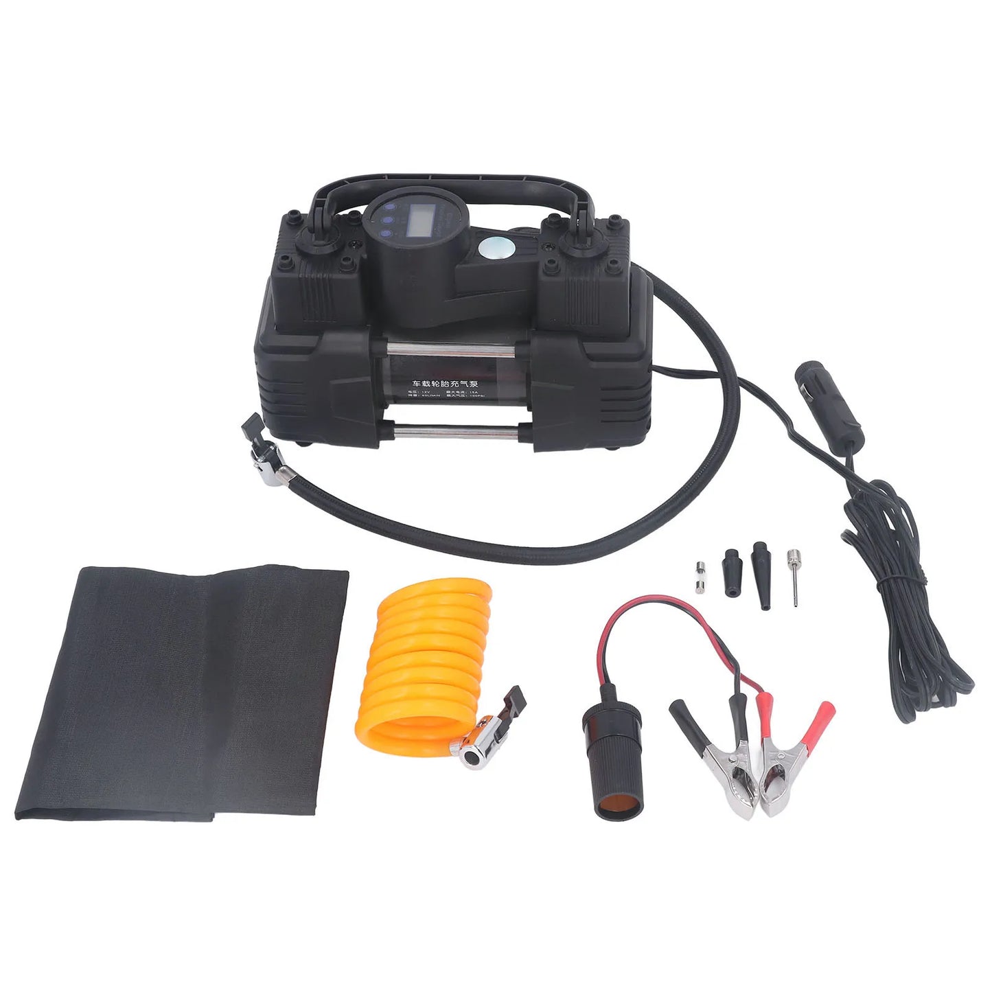 12V Dual Cylinder Car Tire Inflator With LED Display