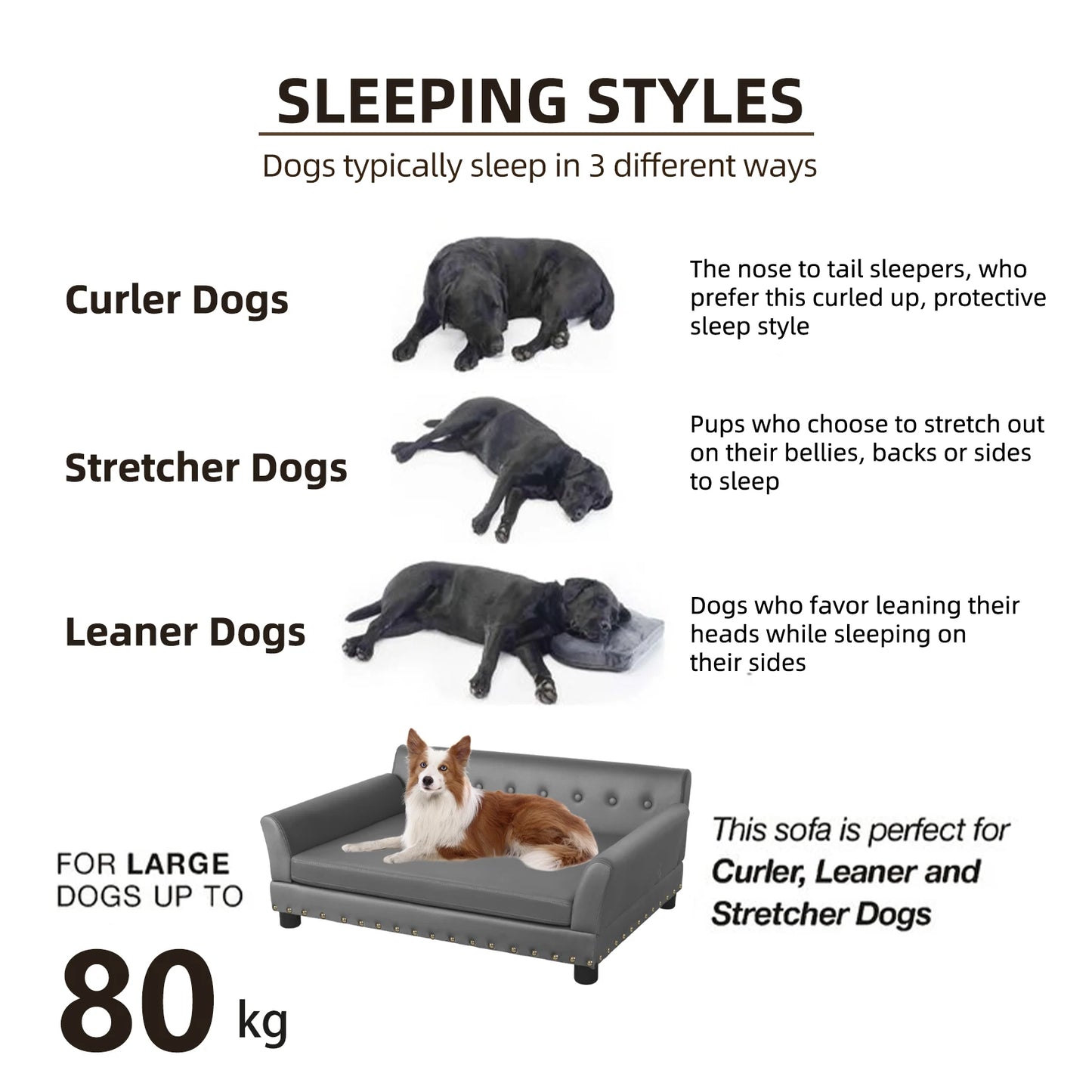 Elevated Extra Large Dog Bed Sofa Microfiber Leather Cover