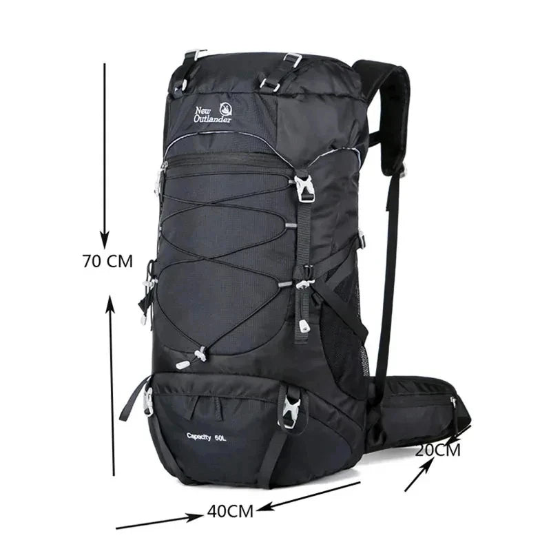 Men's Hiking Backpack Travel Bag 50L Waterproof Rucksack For Camping Mountaineering Trekking Outdoor Sports