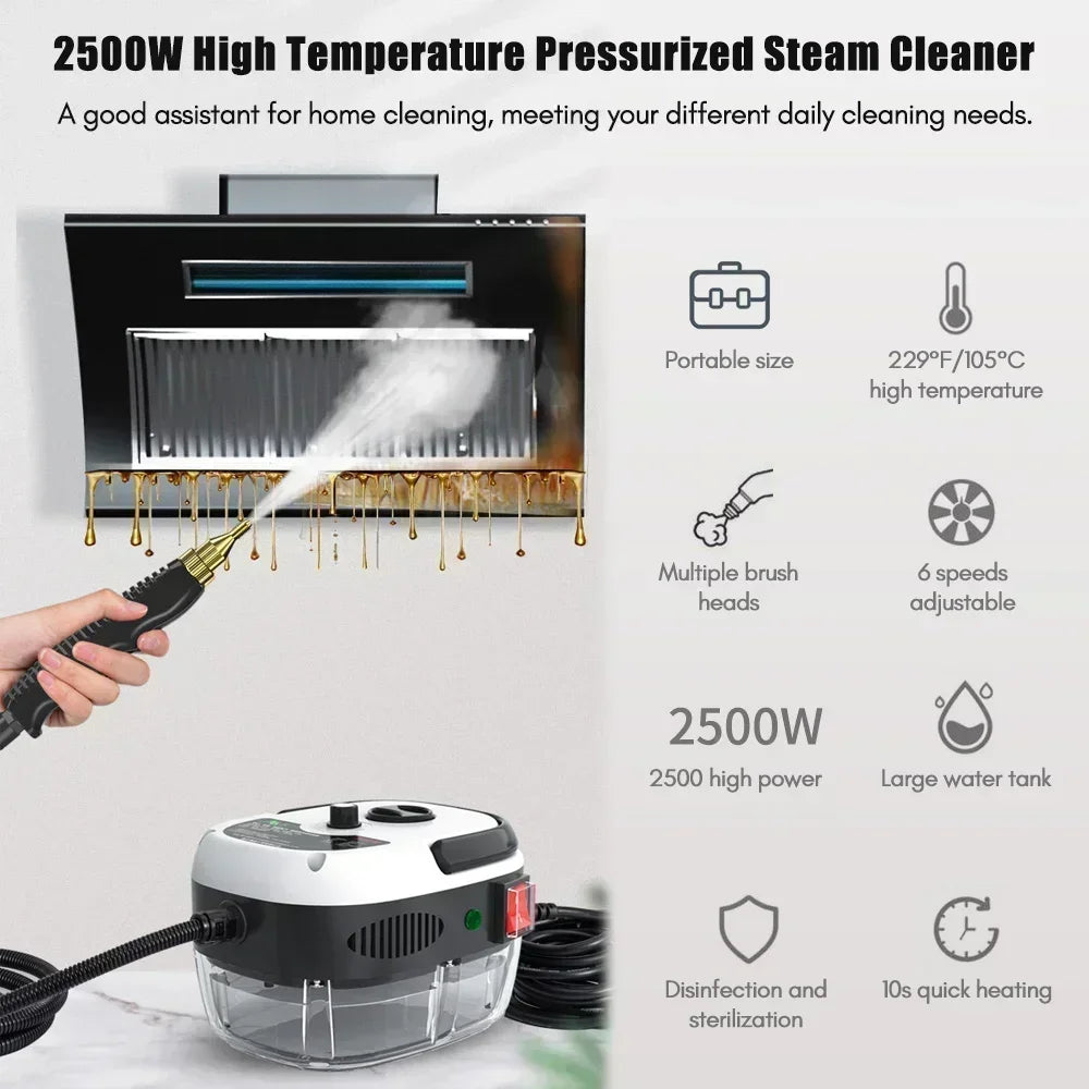 2500W Portable Steam Cleaner High Temperature Sterilization