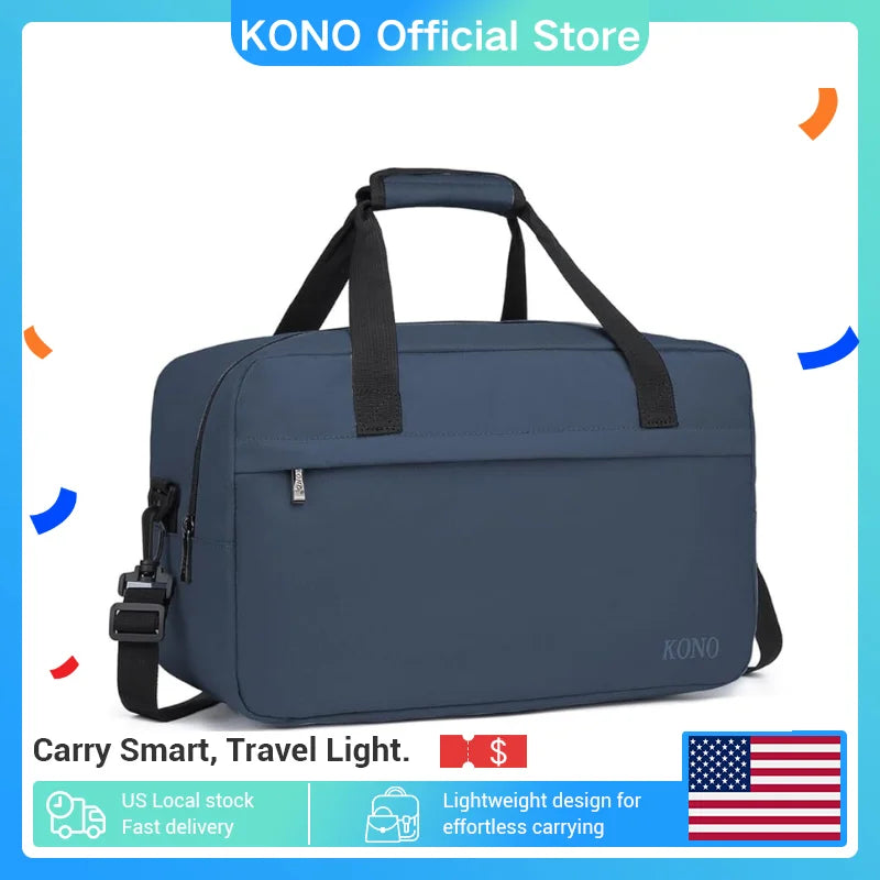 Kono Cabin Bag 40x20x25cm Underseat Carry On Hand Luggage Travel Duffel 20L