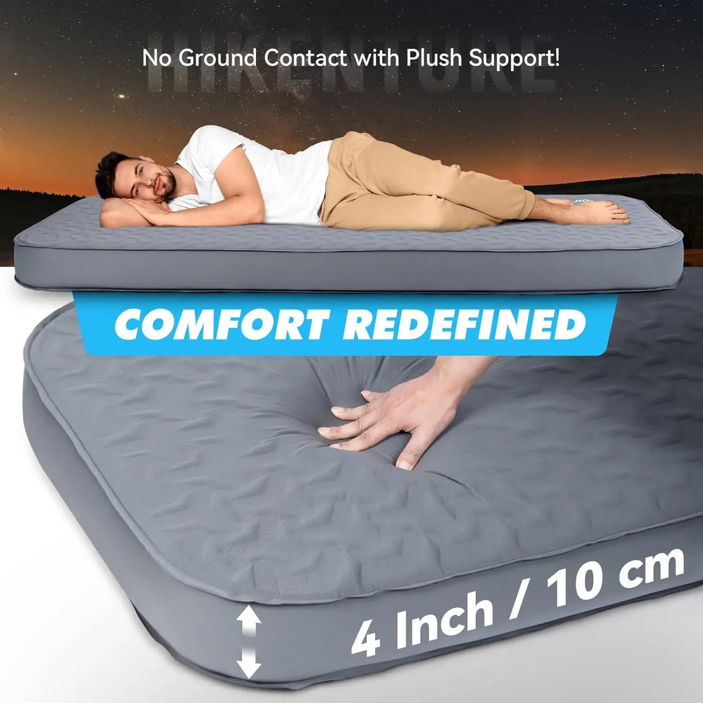 4 Inch Self Inflating Sleeping Pad 9.5 R Value Insulated