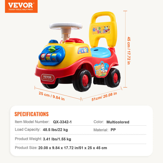 SucceBuy Toddler Ride On Push Car Sit to Stand Kids Ride On Toy with Music Steering Wheel and Storage for Toddlers