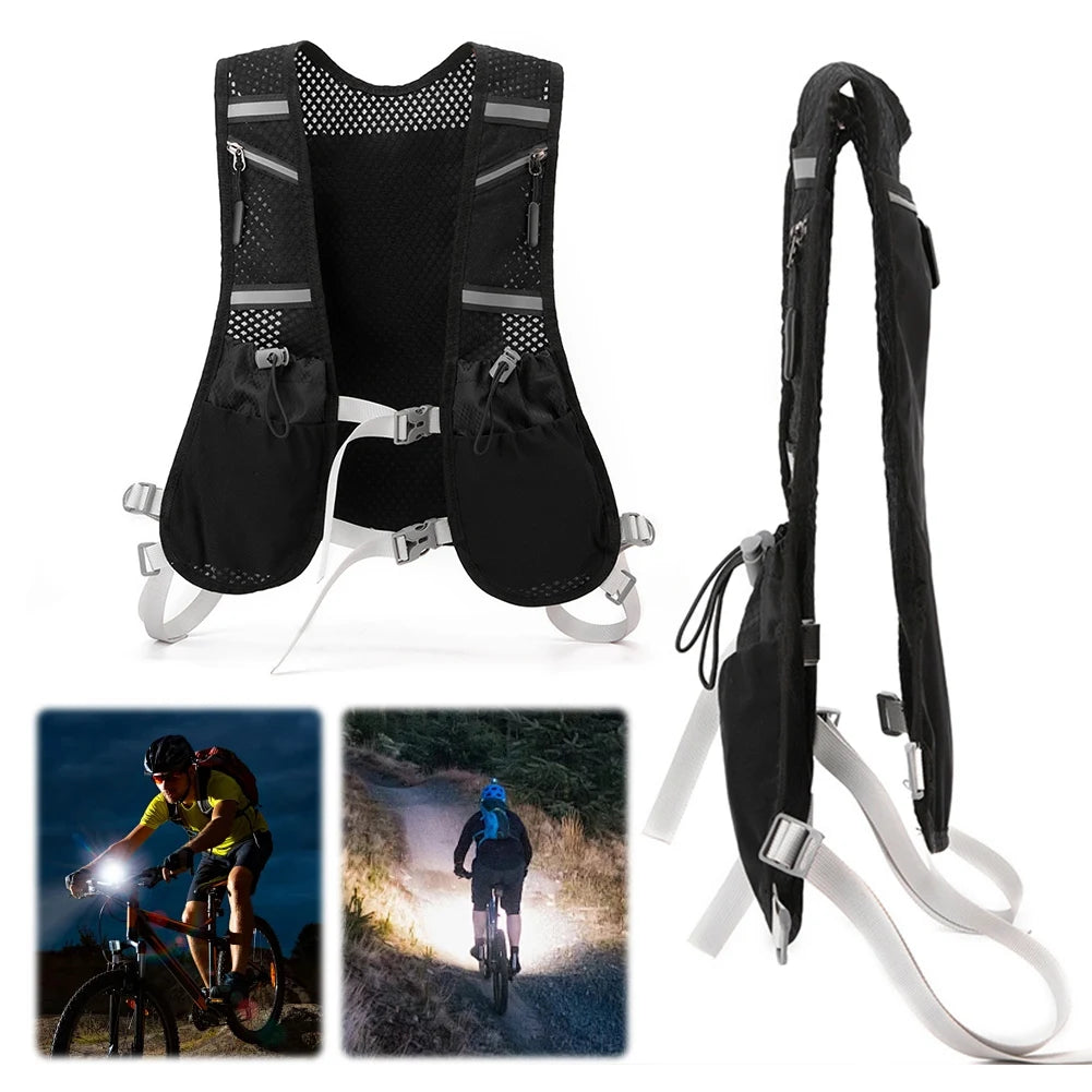Hydration Running Vest for Men and Women Breathable Reflective Lightweight Cycling Backpack with Multiple Pockets