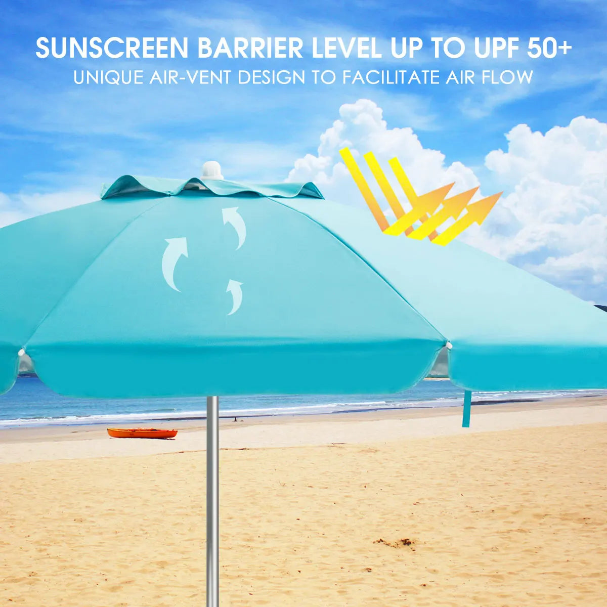 6.5 Ft Patio Beach Umbrella Tilt Aluminum Portable With Bag