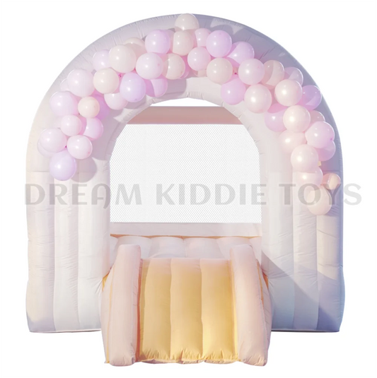 Rainbow Cotton Candy Bounce House Pastel Bouncer with Slide Blower Included Indoor Outdoor Trendy Bouncer for Kids