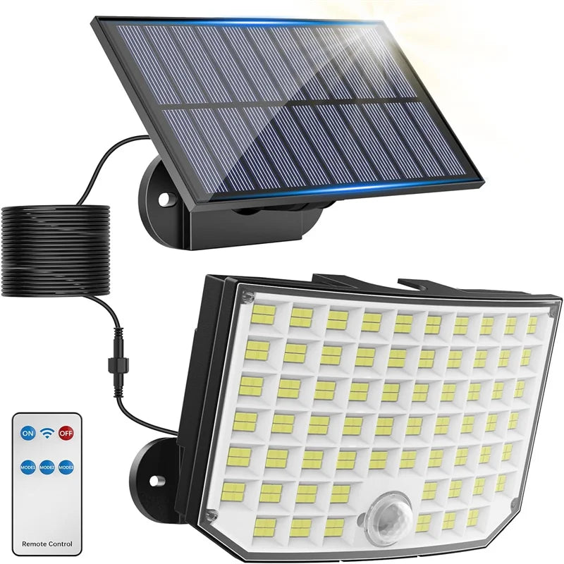 256 LED Solar Motion Sensor Security Flood Light Waterproof