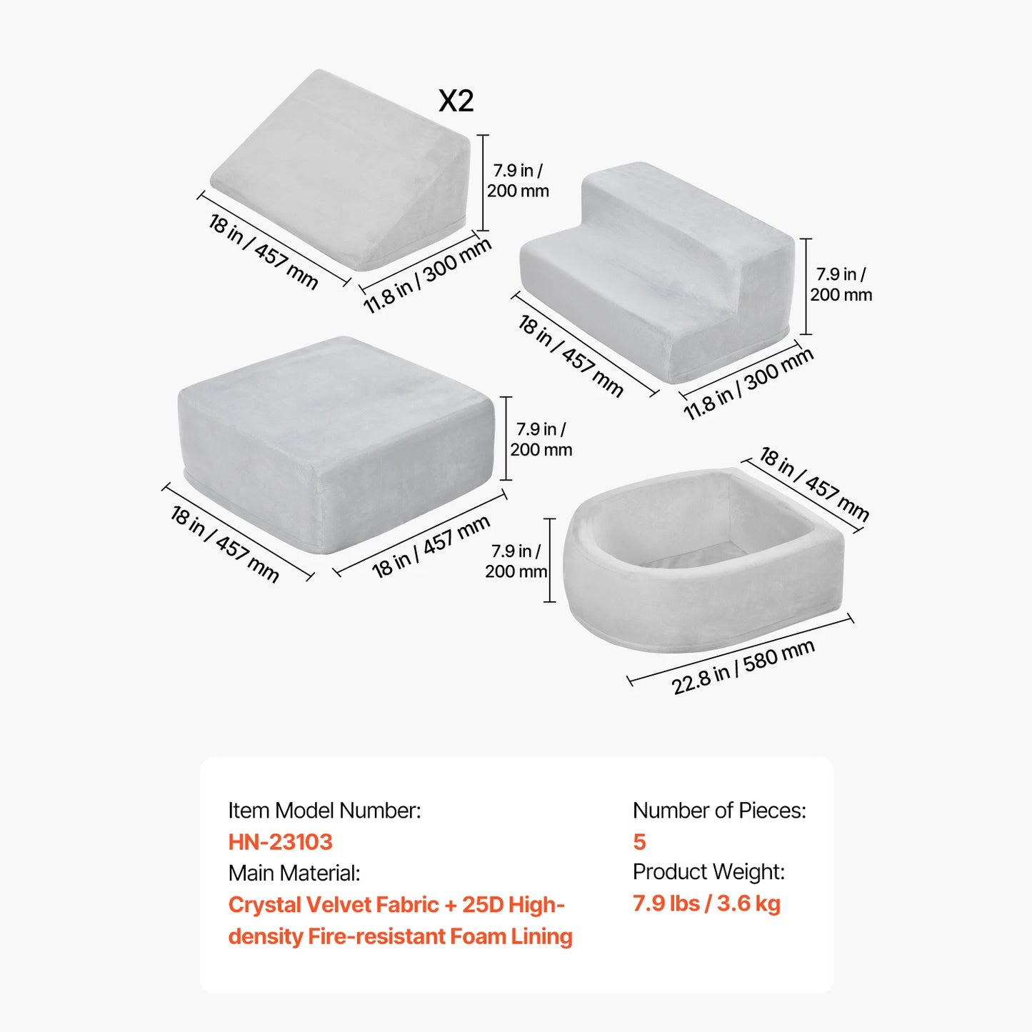 VEVOR 5 Piece Baby Foam Climbing Blocks Toys with Ball Pit Indoor Climb and Crawl Activity Playset for Toddlers