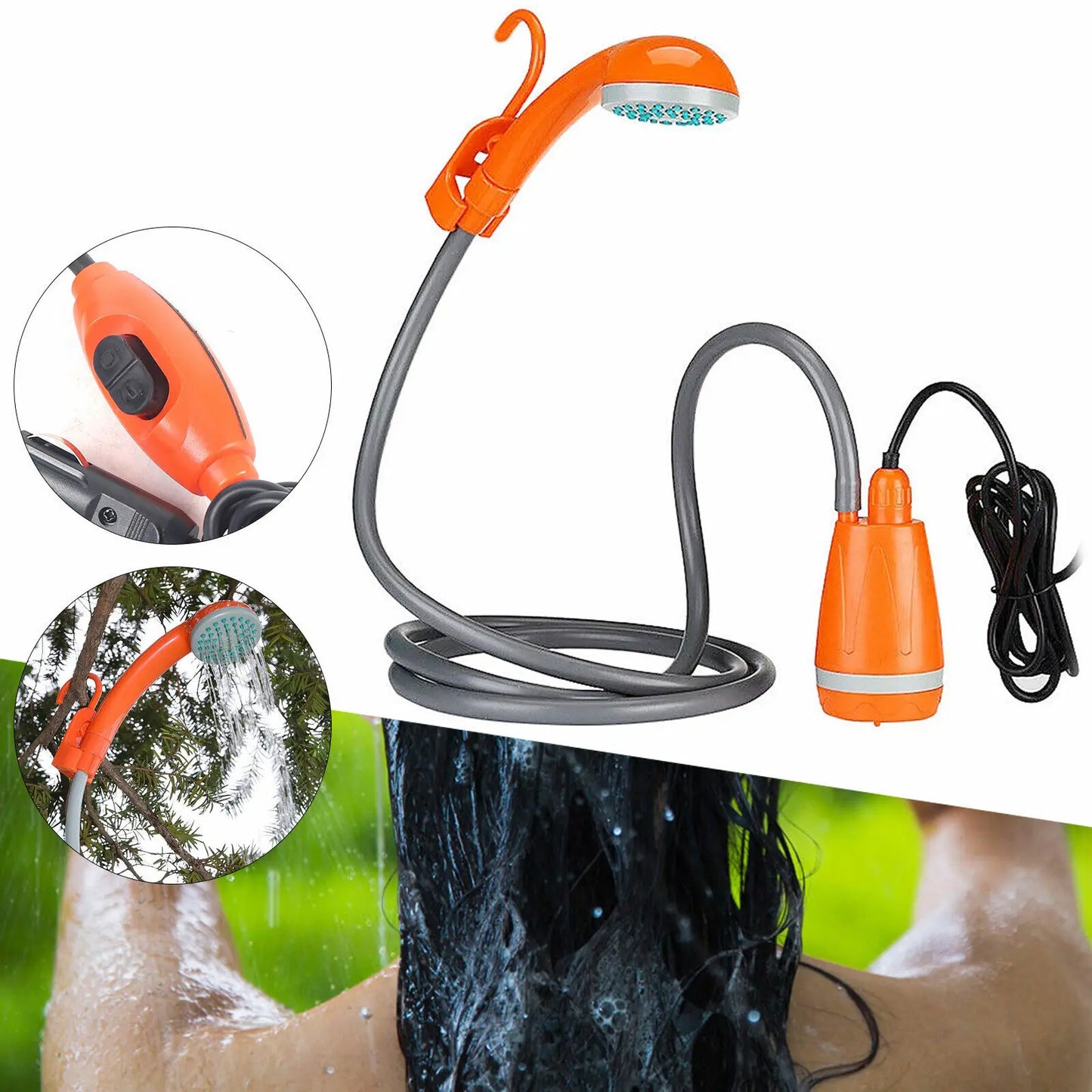 62W 12V Portable Outdoor Camping Shower Pump For Hiking