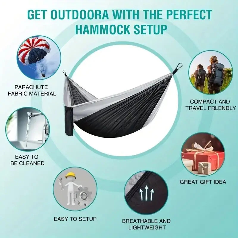 Outdoor Camping Hammock Portable Double Hammock Beach Ready