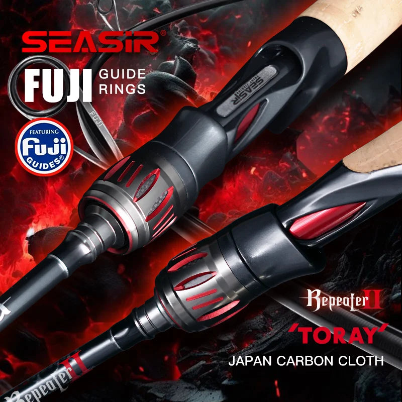 SeaSir Repeater Spinning Rod Fuji Guide Carbon 2A Cork 6Kg
