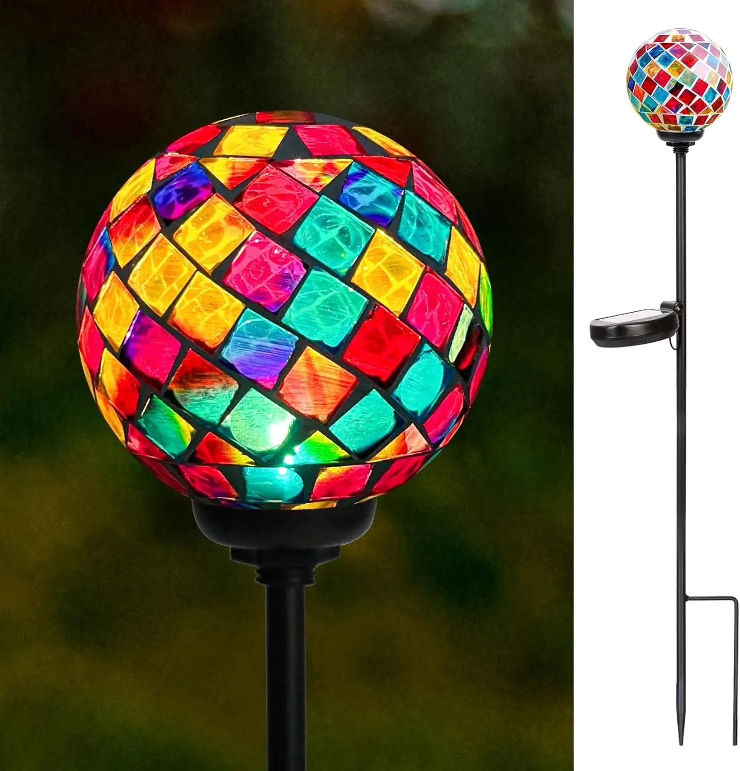 Solar Mosaic LED Garden Stake Light Waterproof Outdoor