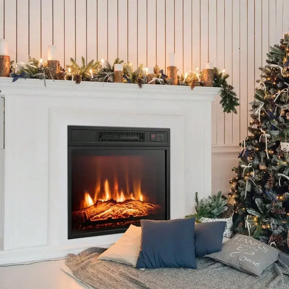 Electric Fireplace Freestanding And Wall Mounted Heater With Realistic Flame And 5000 BTU Heat Output