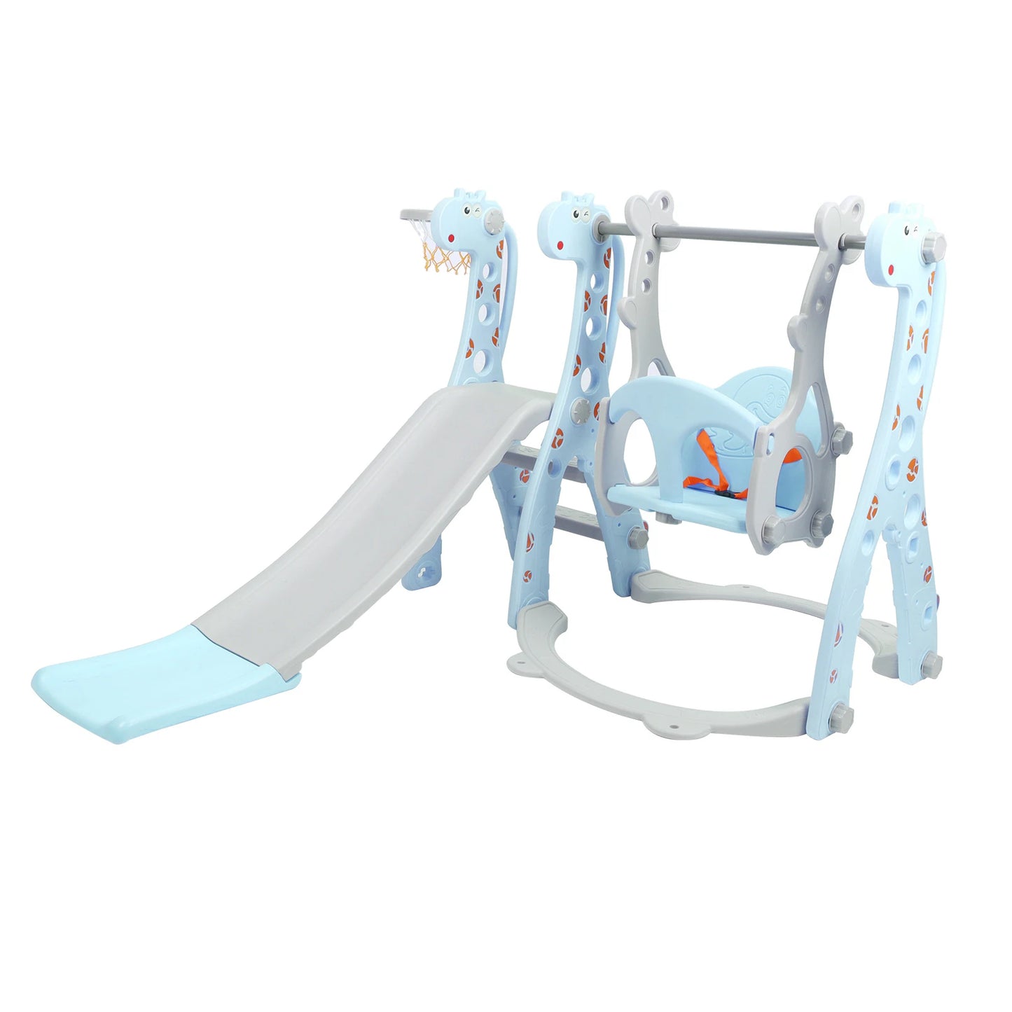 Toddler Climber Swing Set with Basketball Hoop Outdoor Indoor Play Slide for Children