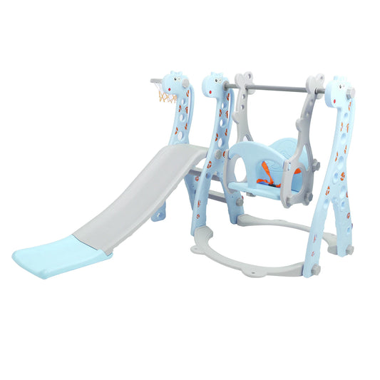Toddler Climber Swing Set with Basketball Hoop Outdoor Indoor Play Slide for Children