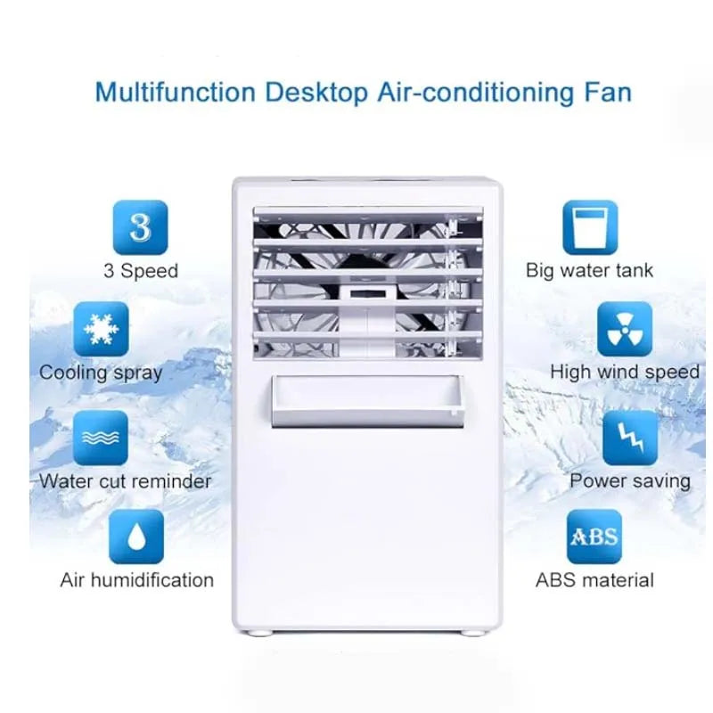 Mini Portable Air Conditioner Fan 3 in 1 Table Personal Space Cooler Misting Humidifier Purifier for Office Apartment Dorm
